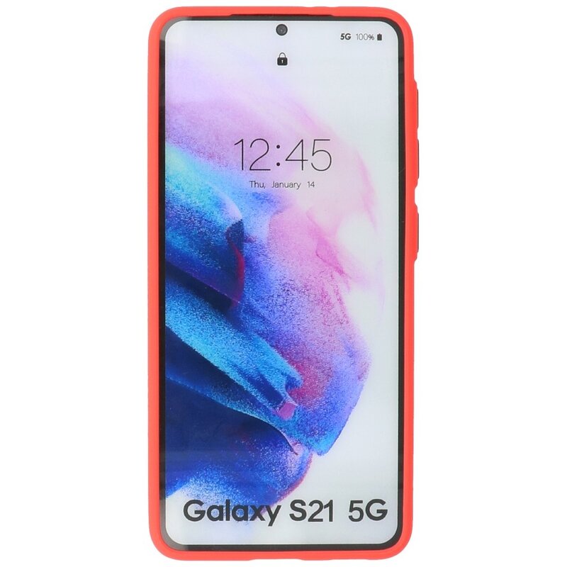 Custodia rigida con combinazione di colori per Samsung Galaxy S21 Red