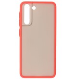Custodia rigida con combinazione di colori per Samsung Galaxy S21 Red