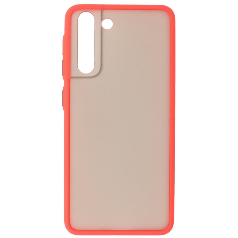 Custodia rigida con combinazione di colori per Samsung Galaxy S21 Red
