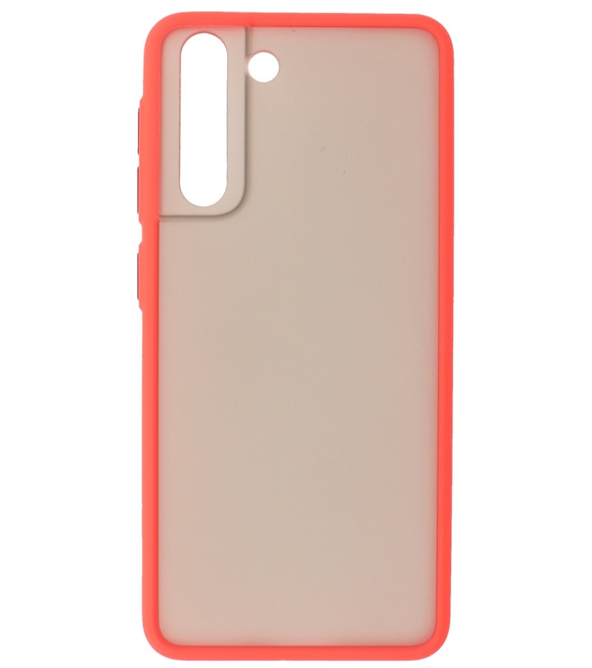 Custodia rigida con combinazione di colori per Samsung Galaxy S21 Red