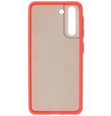 Custodia rigida con combinazione di colori per Samsung Galaxy S21 Red