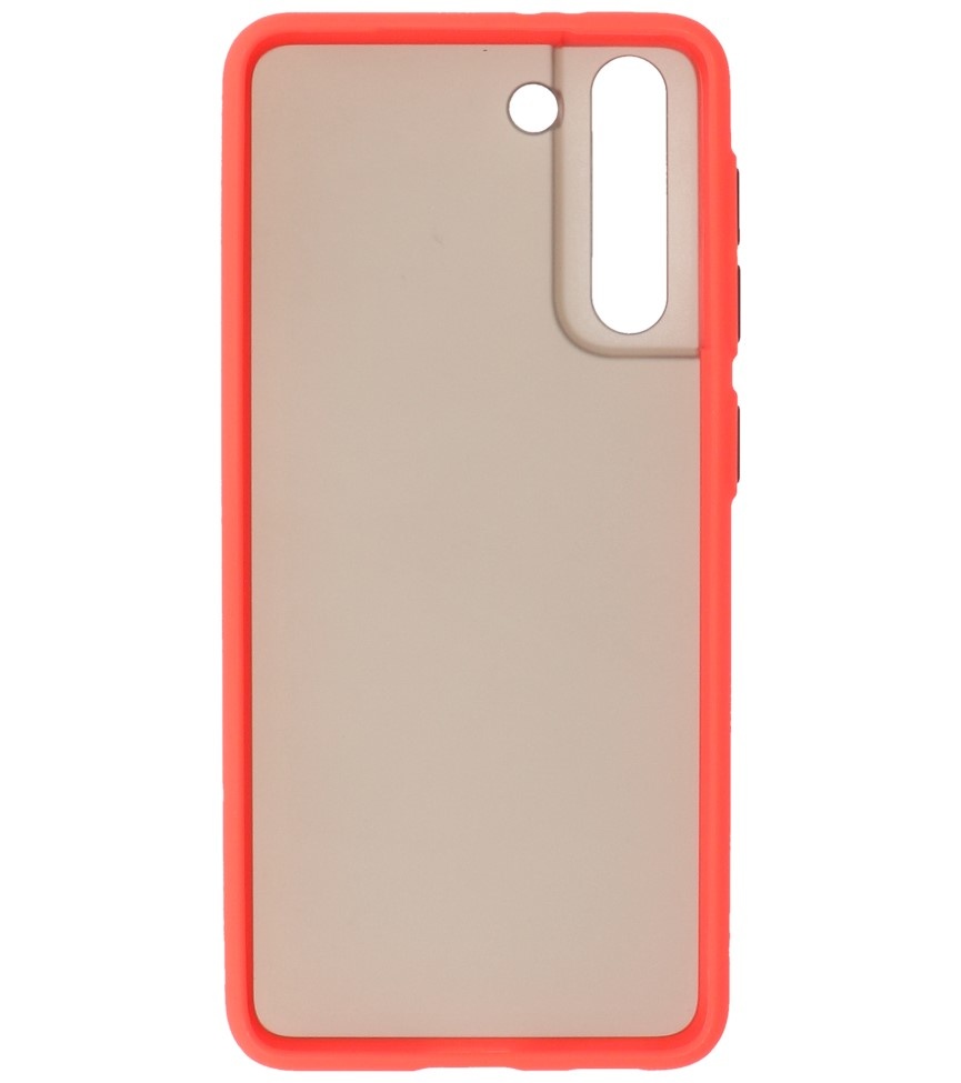 Combinación de colores Estuche rígido para Samsung Galaxy S21 Rojo