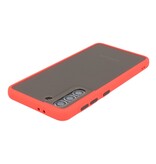 Custodia rigida con combinazione di colori per Samsung Galaxy S21 Red
