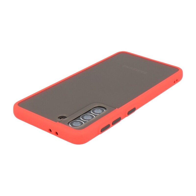 Custodia rigida con combinazione di colori per Samsung Galaxy S21 Red
