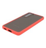 Custodia rigida con combinazione di colori per Samsung Galaxy S21 Red