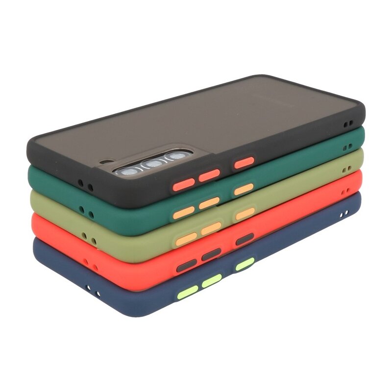 Custodia rigida con combinazione di colori per Samsung Galaxy S21 Red