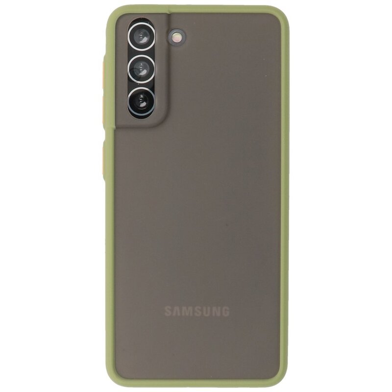 Custodia rigida con combinazione di colori per Samsung Galaxy S21 Green