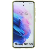 Custodia rigida con combinazione di colori per Samsung Galaxy S21 Green