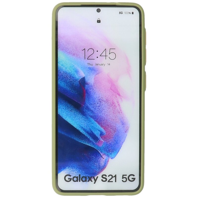 Custodia rigida con combinazione di colori per Samsung Galaxy S21 Green