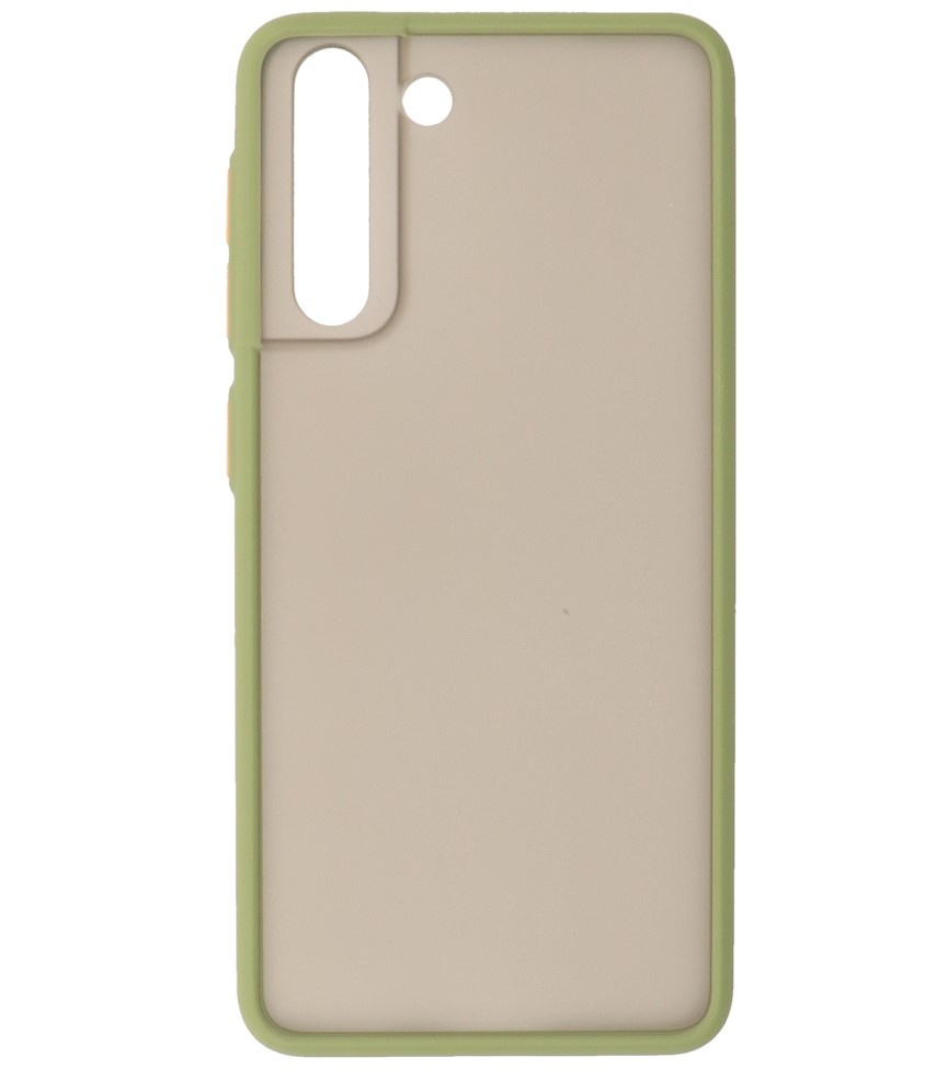 Custodia rigida con combinazione di colori per Samsung Galaxy S21 Green