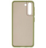 Custodia rigida con combinazione di colori per Samsung Galaxy S21 Green