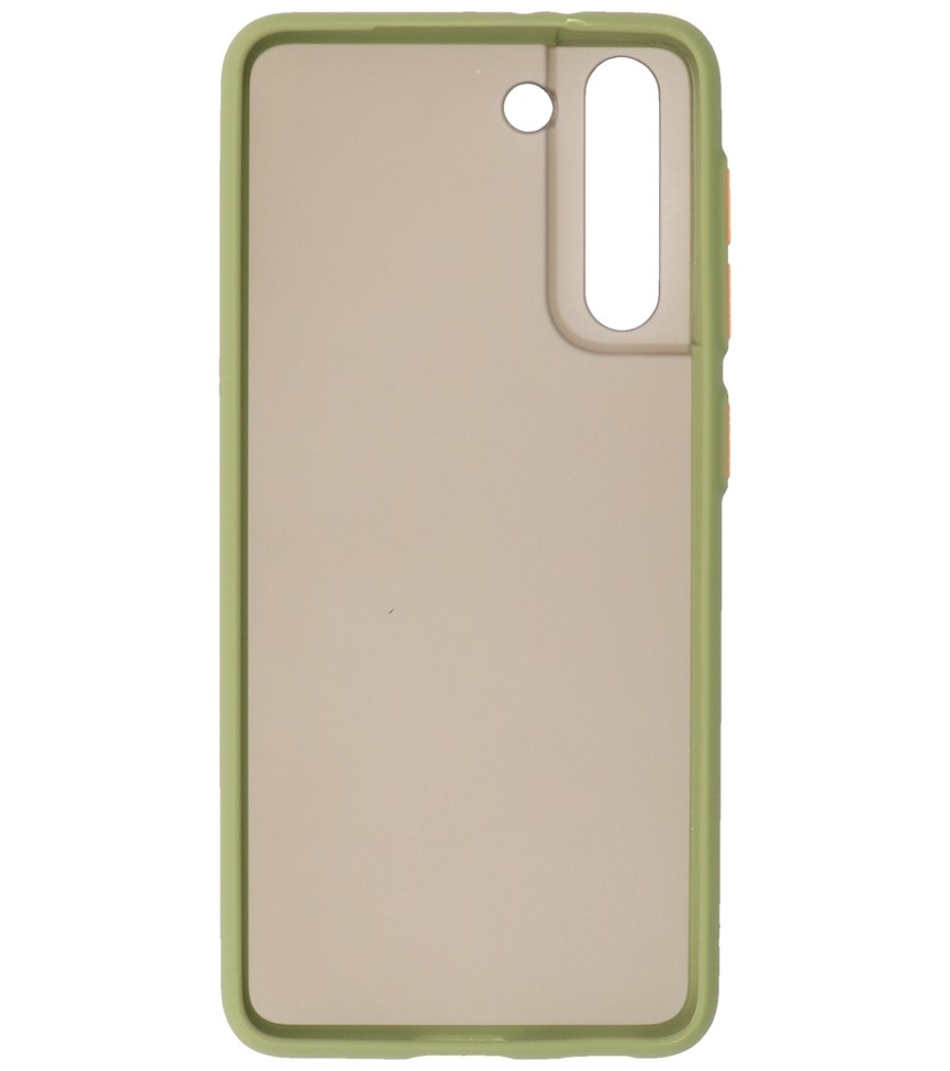 Coque Rigide Combinaison de Couleurs pour Samsung Galaxy S21 Vert
