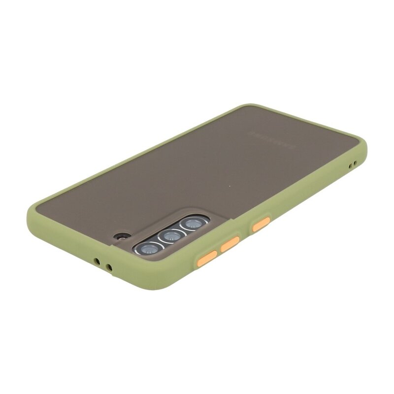 Custodia rigida con combinazione di colori per Samsung Galaxy S21 Green