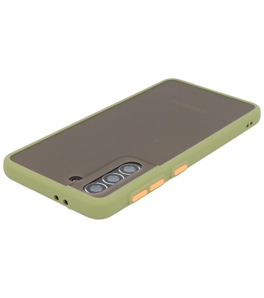 Custodia rigida con combinazione di colori per Samsung Galaxy S21 Green