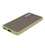 Custodia rigida con combinazione di colori per Samsung Galaxy S21 Green