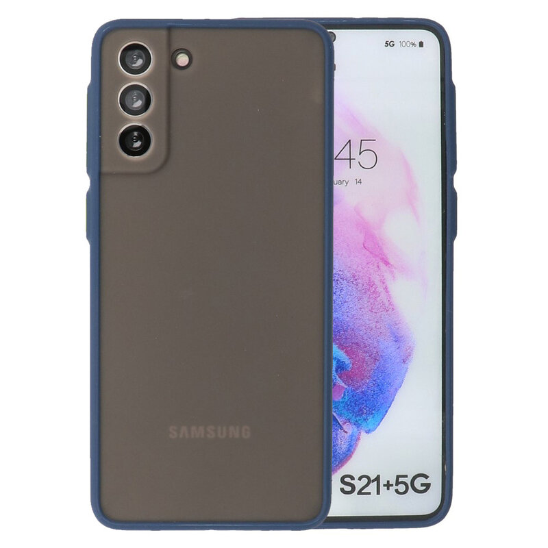 Coque Rigide Combinaison de Couleurs pour Samsung Galaxy S21 Plus Bleu