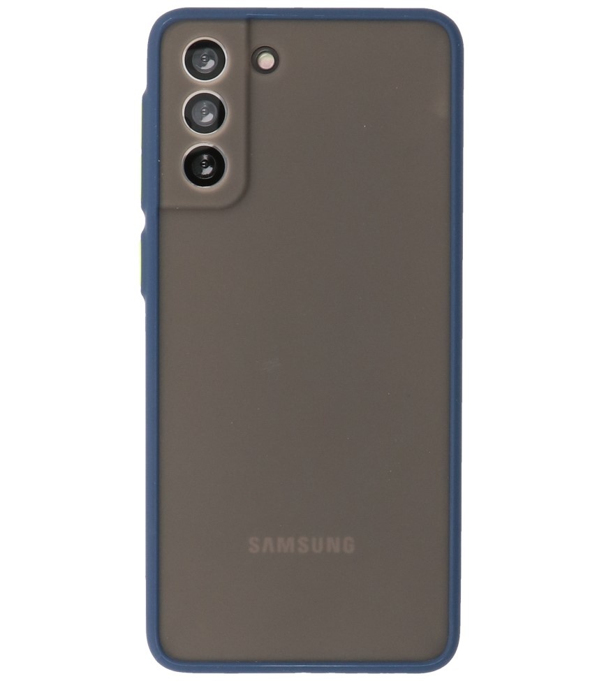 Custodia rigida con combinazione di colori per Samsung Galaxy S21 Plus Blue