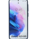 Custodia rigida con combinazione di colori per Samsung Galaxy S21 Plus Blue