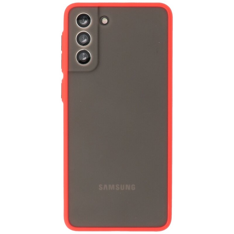 Custodia rigida con combinazione di colori per Samsung Galaxy S21 Plus Red