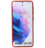 Custodia rigida con combinazione di colori per Samsung Galaxy S21 Plus Red