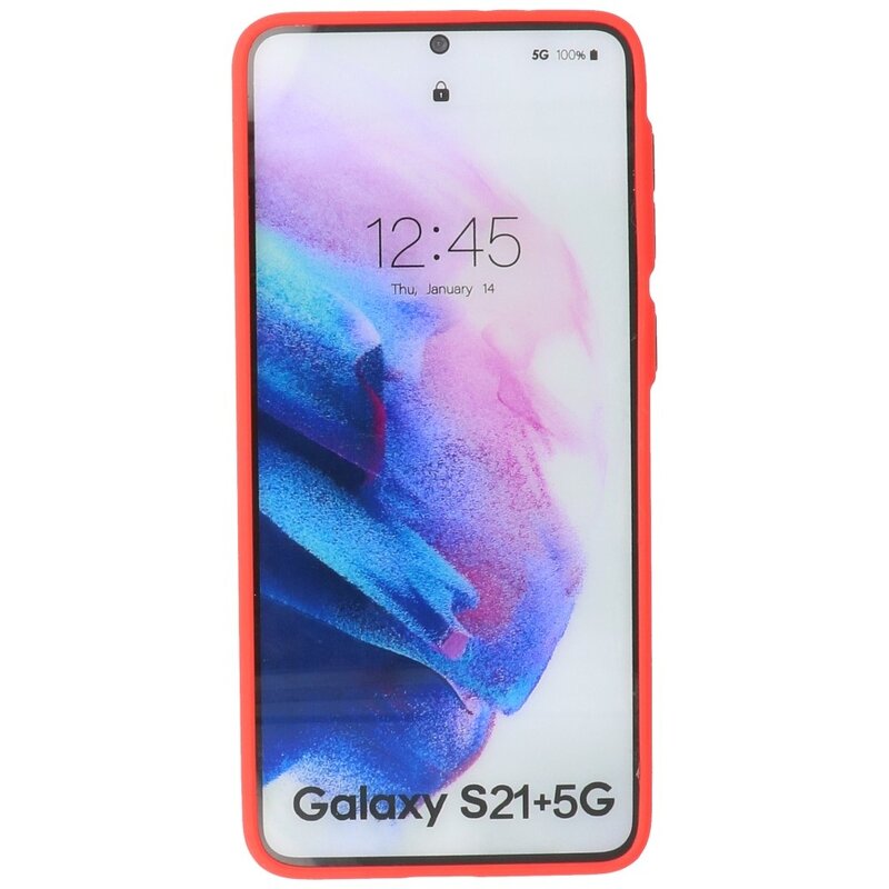 Custodia rigida con combinazione di colori per Samsung Galaxy S21 Plus Red