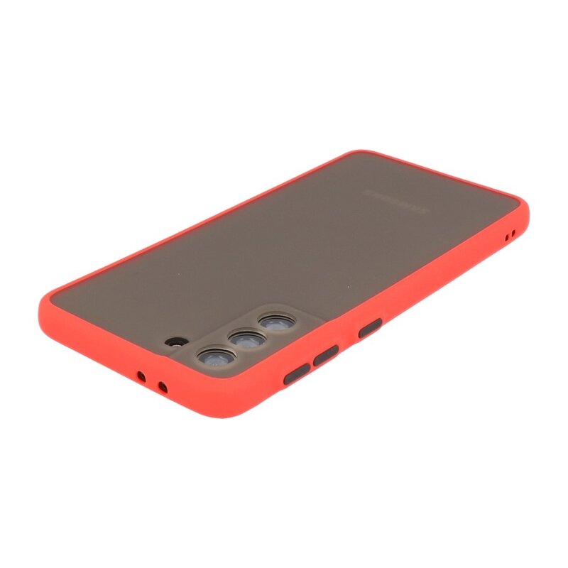Custodia rigida con combinazione di colori per Samsung Galaxy S21 Plus Red