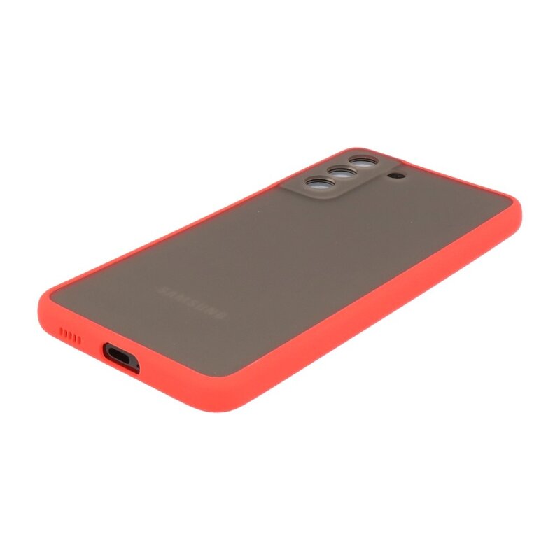 Custodia rigida con combinazione di colori per Samsung Galaxy S21 Plus Red