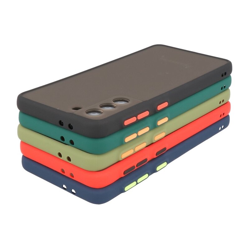 Custodia rigida con combinazione di colori per Samsung Galaxy S21 Plus Red