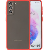 Custodia rigida con combinazione di colori per Samsung Galaxy S21 Plus Red