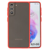 Custodia rigida con combinazione di colori per Samsung Galaxy S21 Plus Red