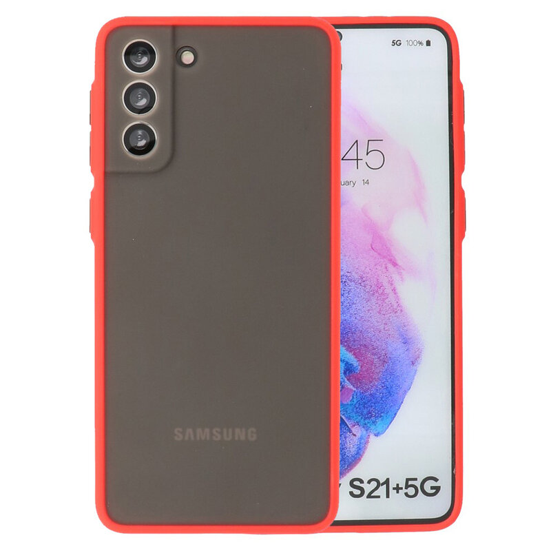Custodia rigida con combinazione di colori per Samsung Galaxy S21 Plus Red