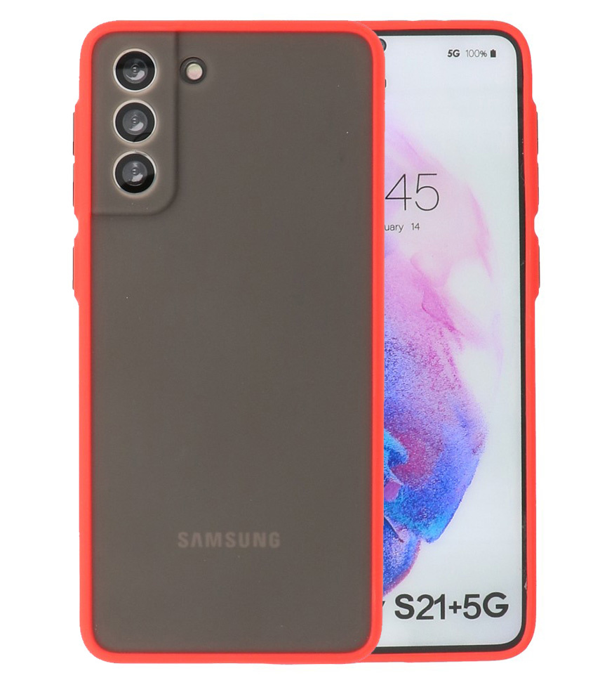 Custodia rigida con combinazione di colori per Samsung Galaxy S21 Plus Red