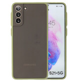 Custodia rigida con combinazione di colori per Samsung Galaxy S21 Plus Green