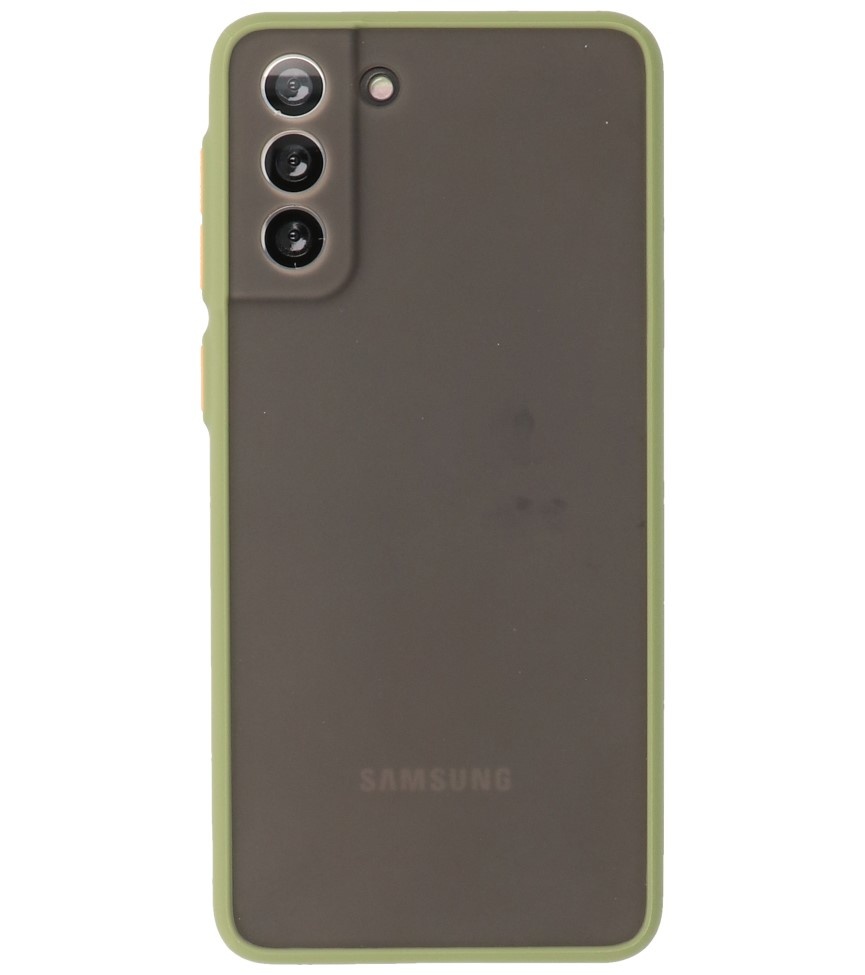 Custodia rigida con combinazione di colori per Samsung Galaxy S21 Plus Green