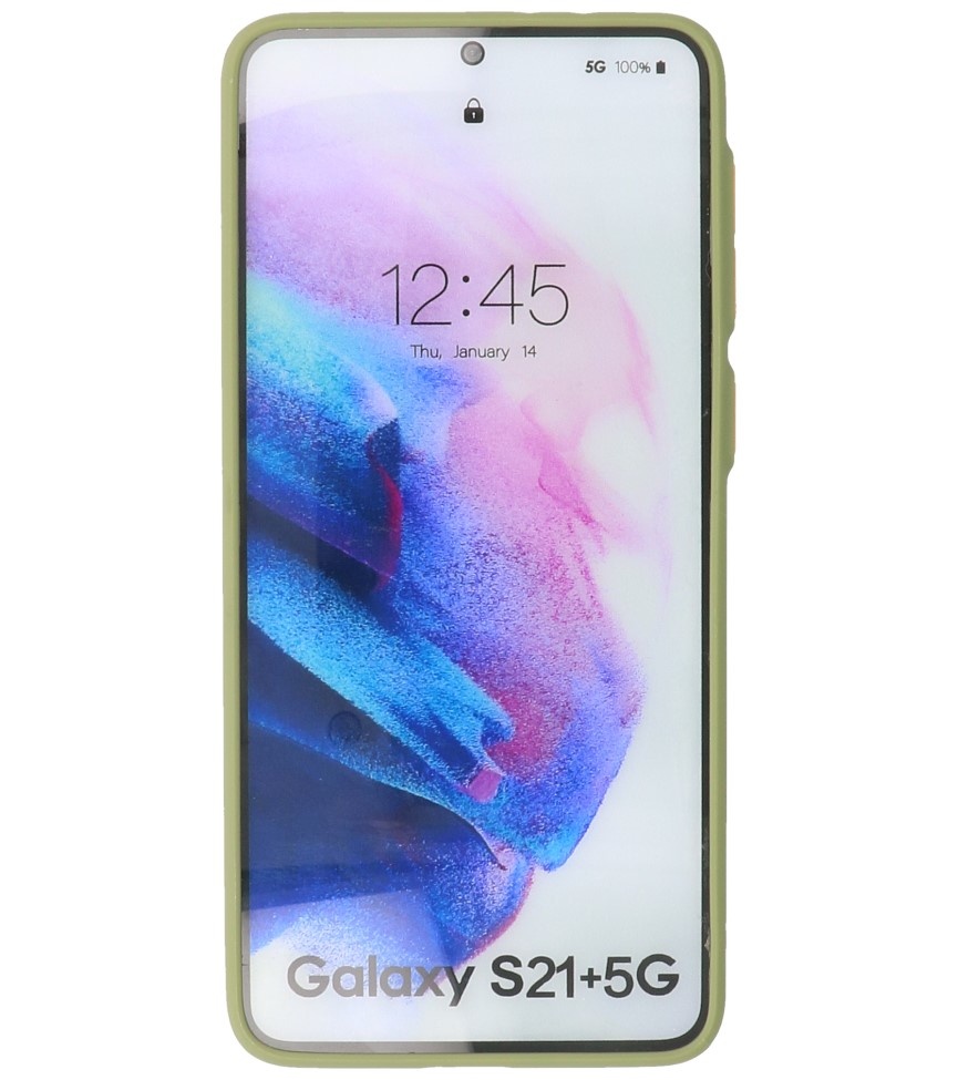 Combinación de colores Estuche rígido para Samsung Galaxy S21 Plus Verde