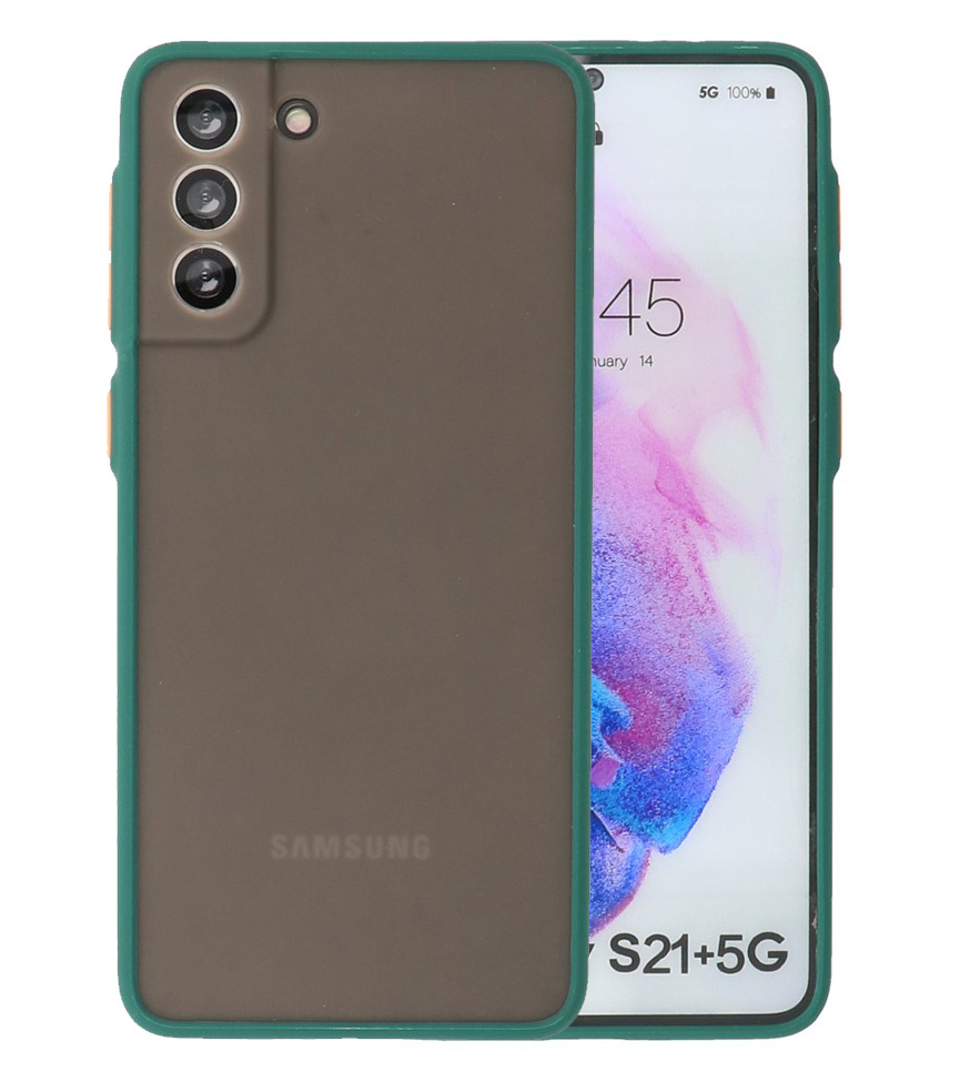 Kleurcombinatie Hard Case voor Samsung Galaxy S21 Plus Donker Groen