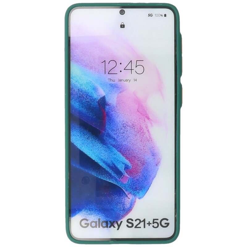 Coque Rigide Combinaison de Couleurs pour Samsung Galaxy S21 Plus Vert Foncé
