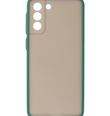 Estuche rígido con combinación de colores para Samsung Galaxy S21 Plus Verde oscuro