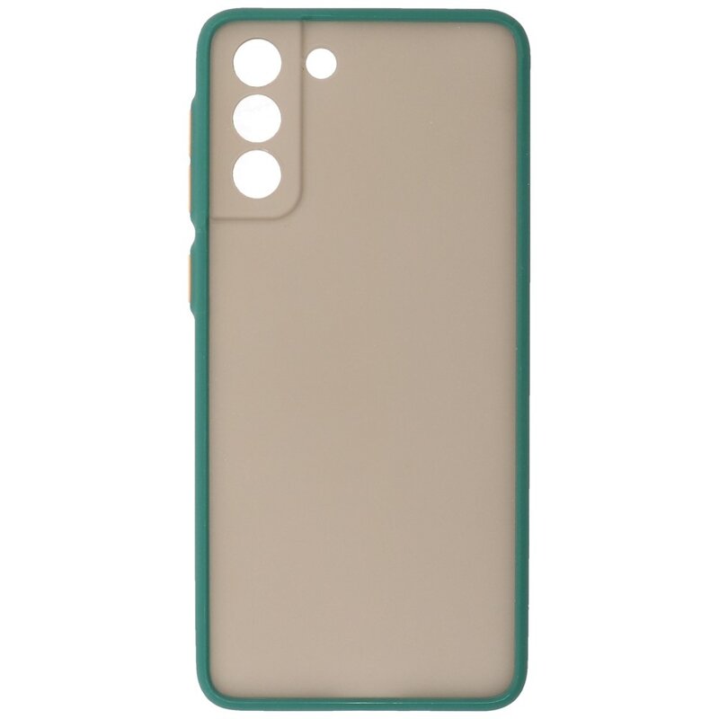 Custodia rigida con combinazione di colori per Samsung Galaxy S21 Plus verde scuro