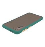 Custodia rigida con combinazione di colori per Samsung Galaxy S21 Plus verde scuro