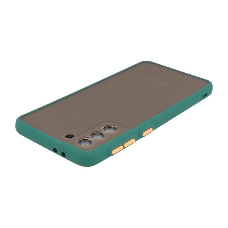 Custodia rigida con combinazione di colori per Samsung Galaxy S21 Plus verde scuro