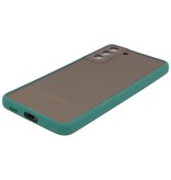 Estuche rígido con combinación de colores para Samsung Galaxy S21 Plus Verde oscuro