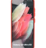 Combinación de colores Estuche rígido para Samsung Galaxy S21 Ultra Rojo
