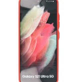 Coque Rigide Combinaison de Couleurs pour Samsung Galaxy S21 Ultra Rouge