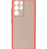 Custodia rigida con combinazione di colori per Samsung Galaxy S21 Ultra Red