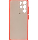 Coque Rigide Combinaison de Couleurs pour Samsung Galaxy S21 Ultra Rouge