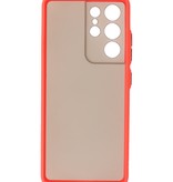 Farvekombination hårdt etui til Samsung Galaxy S21 Ultra Red