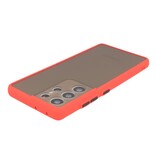 Custodia rigida con combinazione di colori per Samsung Galaxy S21 Ultra Red
