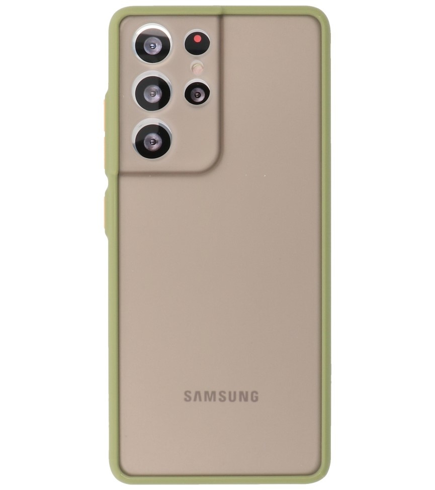 Coque Rigide Combinaison de Couleurs pour Samsung Galaxy S21 Ultra Vert