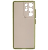 Custodia rigida con combinazione di colori per Samsung Galaxy S21 Ultra Green